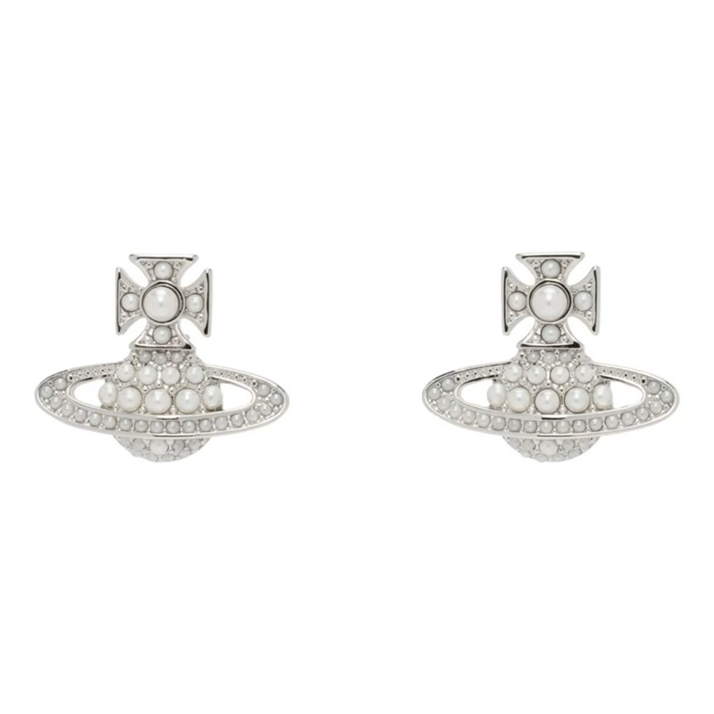 Vivienne Westwood, silver faux, pearl earrings
